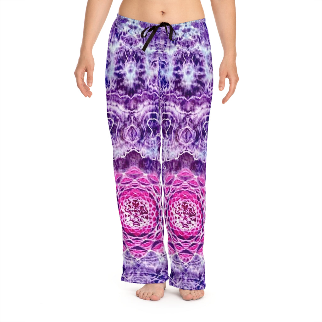 Pink Purple Tie Dye Print Boho Lounge Pants