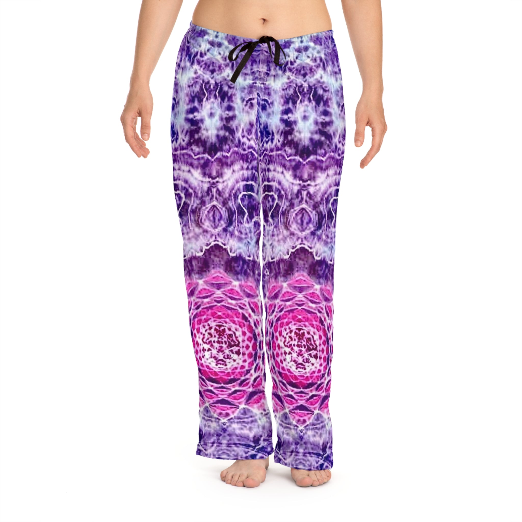 Pink Purple Tie Dye Print Boho Lounge Pants