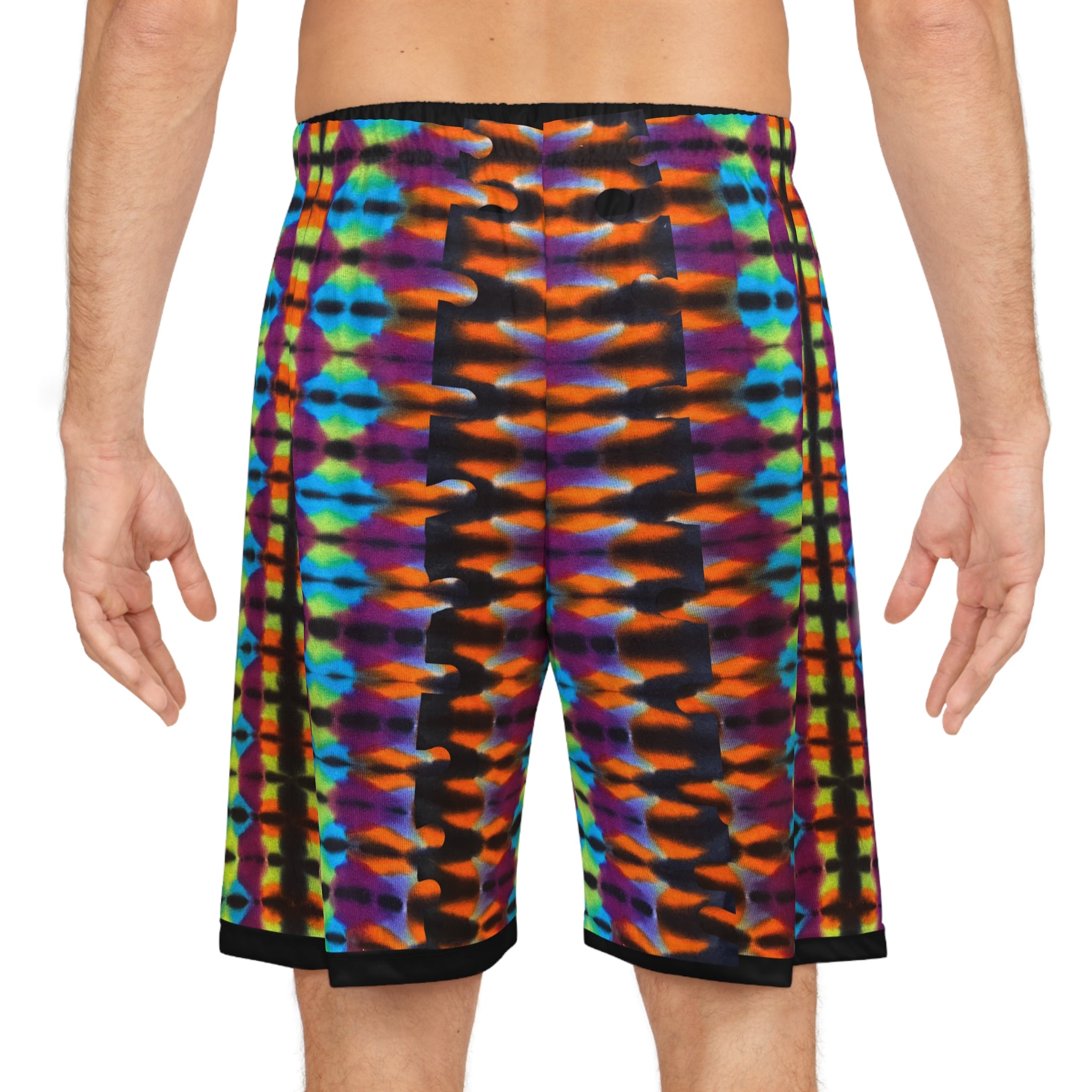 Ninja Turtle Tie-Dye Basketball Shorts, Colorful Athletic Wear for Summer, Perfect for Sports, Festivals, Lounging