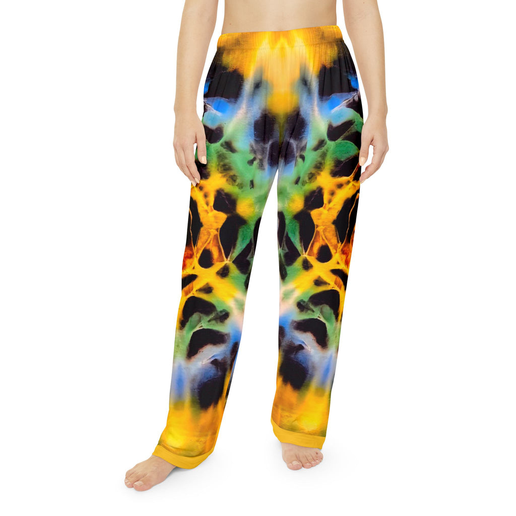 Unisex Tie Dye Pattern Pajama Pants | Colorful Symmetrical Lounge Bottoms
