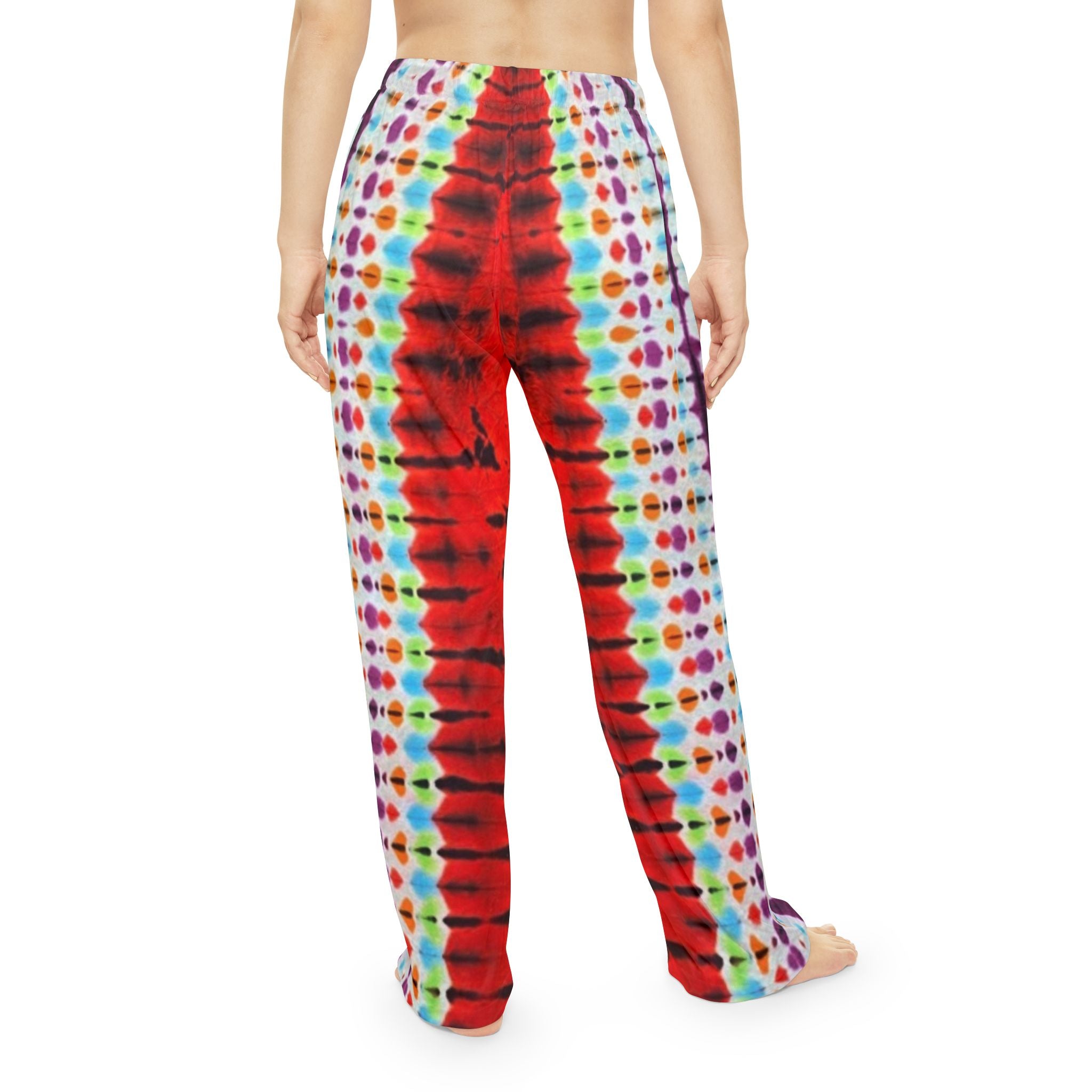 Red Tiger Tie Dye Print Lounge Pants, Tie Dye Pants, Festival Clothing, Loud Expressions