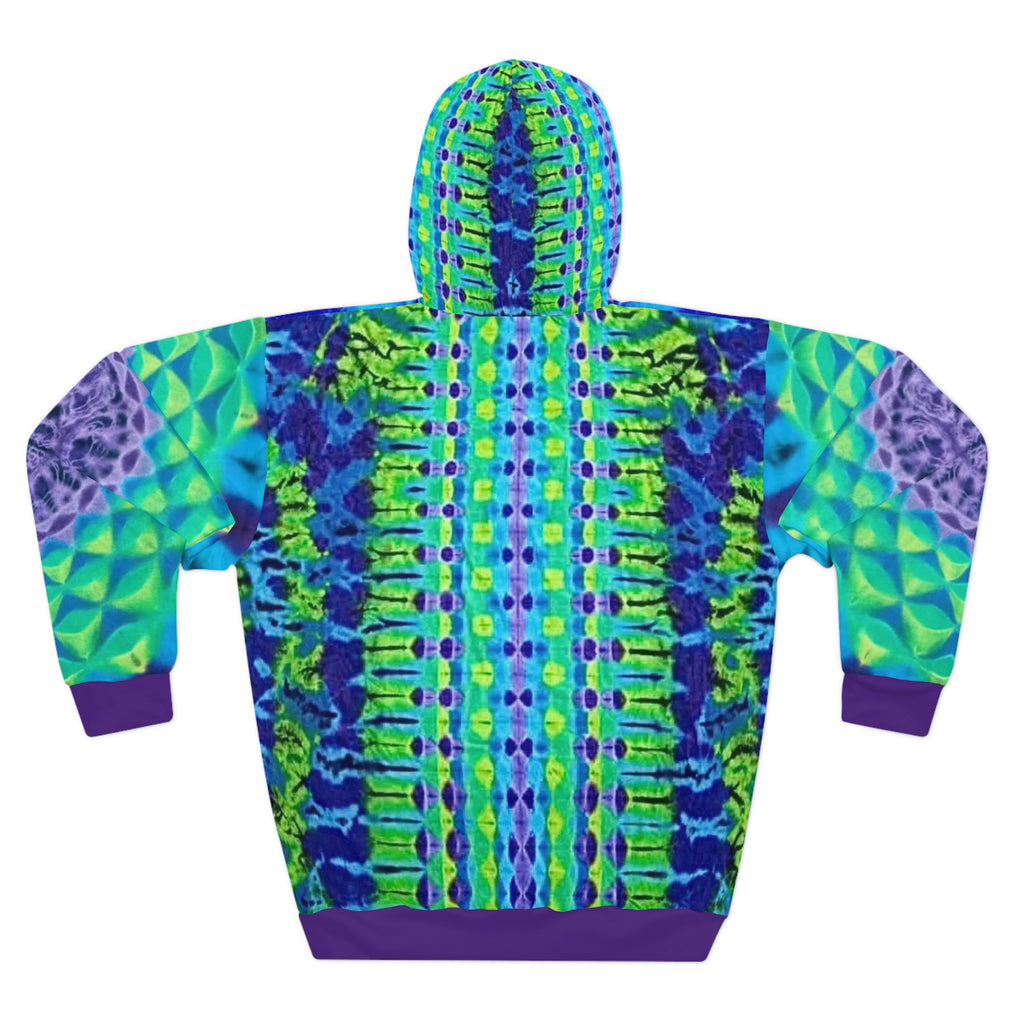 Kaleidoscope Tie Dye Print Pullover Hoodie, Psychedelic Vibrant, Boho Fashion, Cozy Gift, Festival Wear, Colorful Street Style