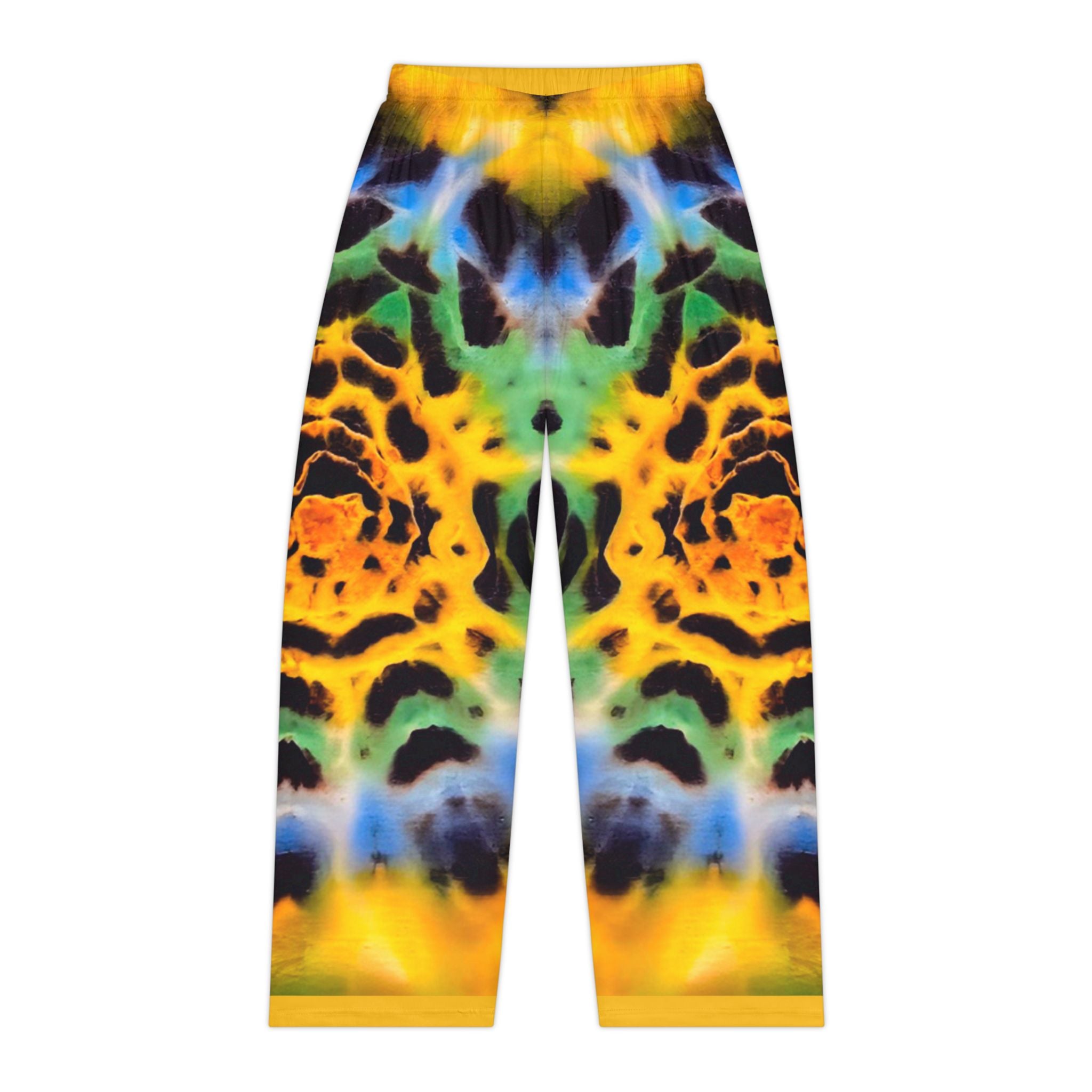 Unisex Tie Dye Pattern Pajama Pants | Colorful Symmetrical Lounge Bottoms