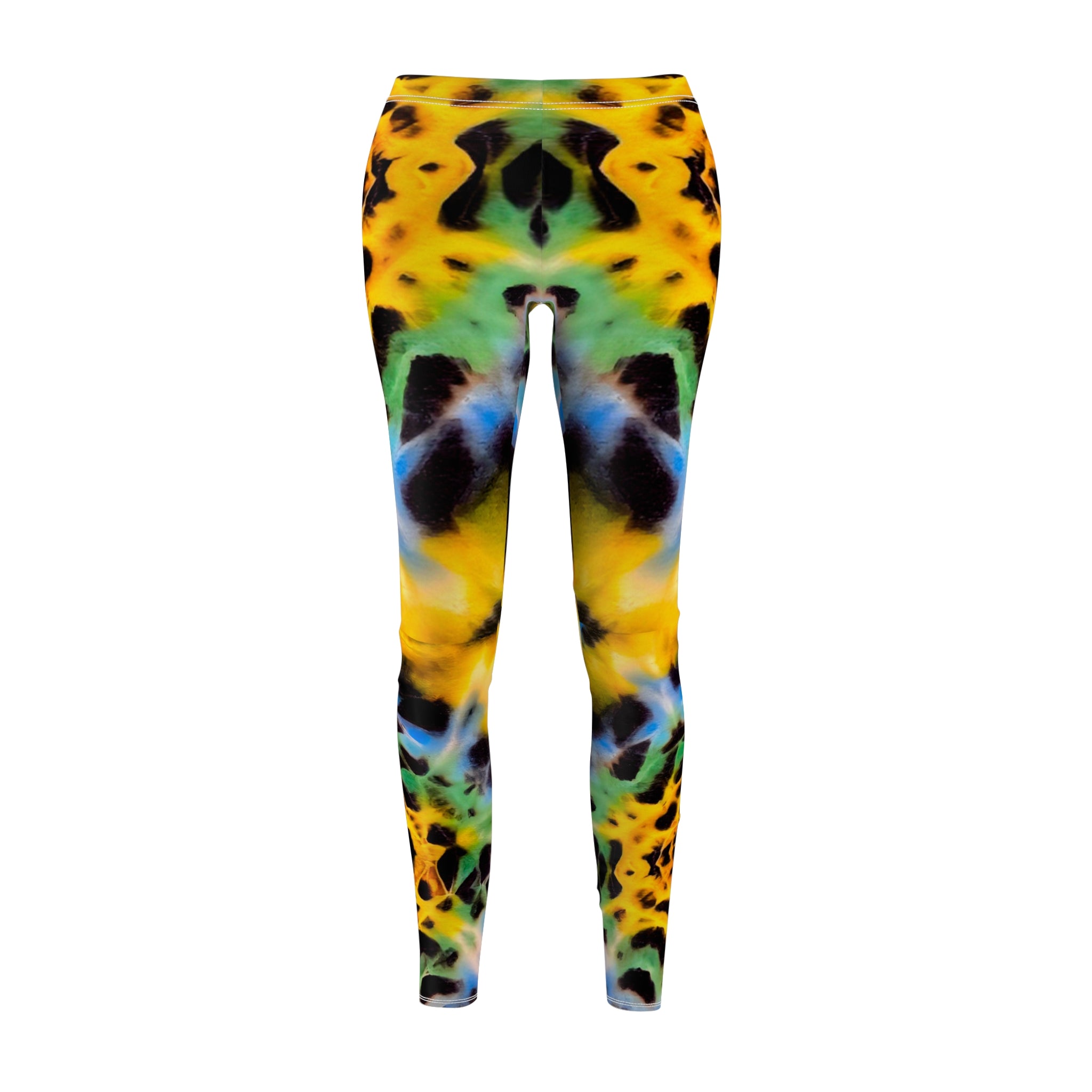Yellow Plasma Vibrant Tie-Dye Leggings, Colorful Activewear, Yoga Pants, Festival Attire, Workout Leggings, Boho Legging Fashion