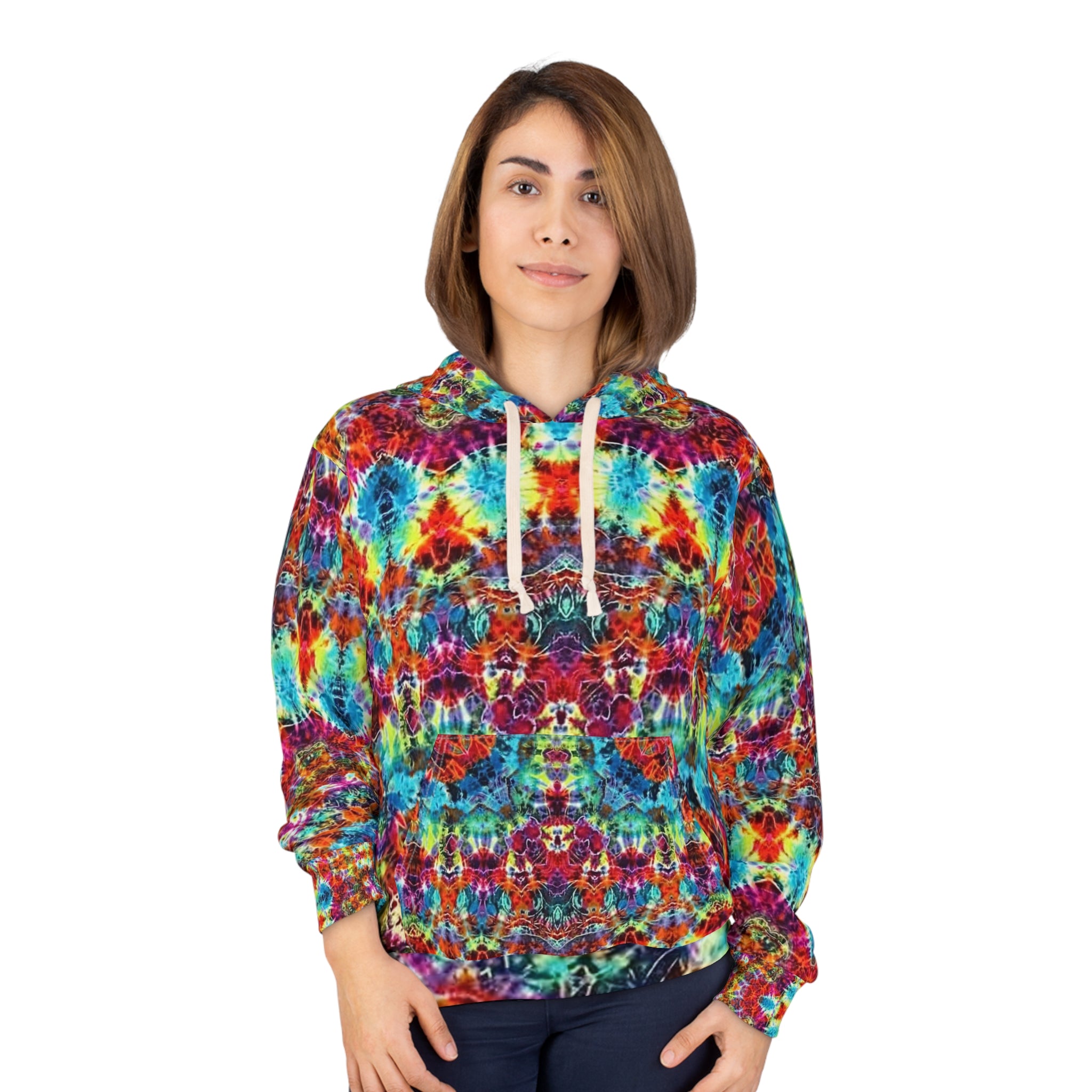 Psychedelic Vibrant Tie-Dye Unisex Pullover Hoodie | Boho Fashion, Cozy Gift, Festival Wear, Colorful Street Style, Everyday Comfort