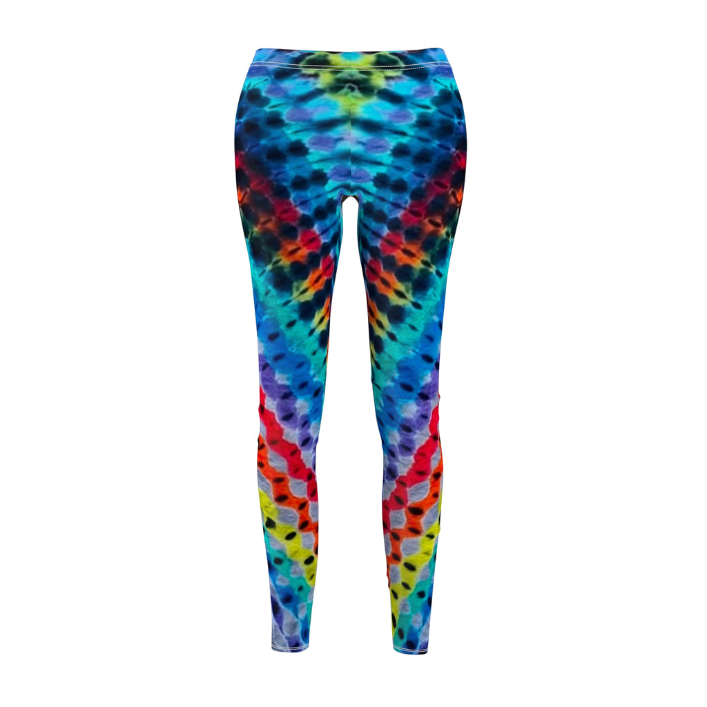 Vibrant Rainbow Casual Leggings, Every Day Wear, Festival Clothing, Tie Dye Leggings, Tie Dye Print Pants