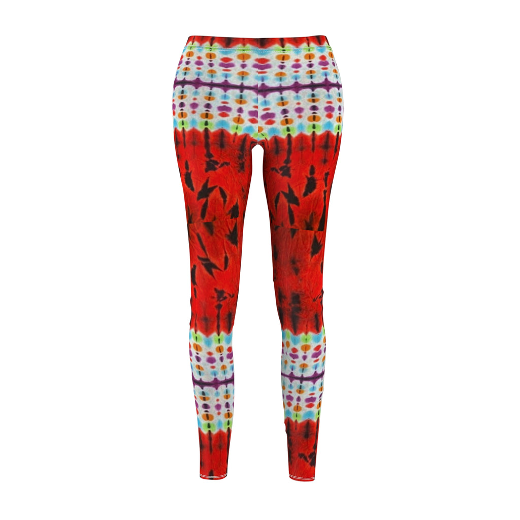 Red Tiger Women's Tie-Dye Casual Leggings, Trendy Activewear, Festival Outfit, Yoga Pants, Bohemian Style, Comfortable Leggings