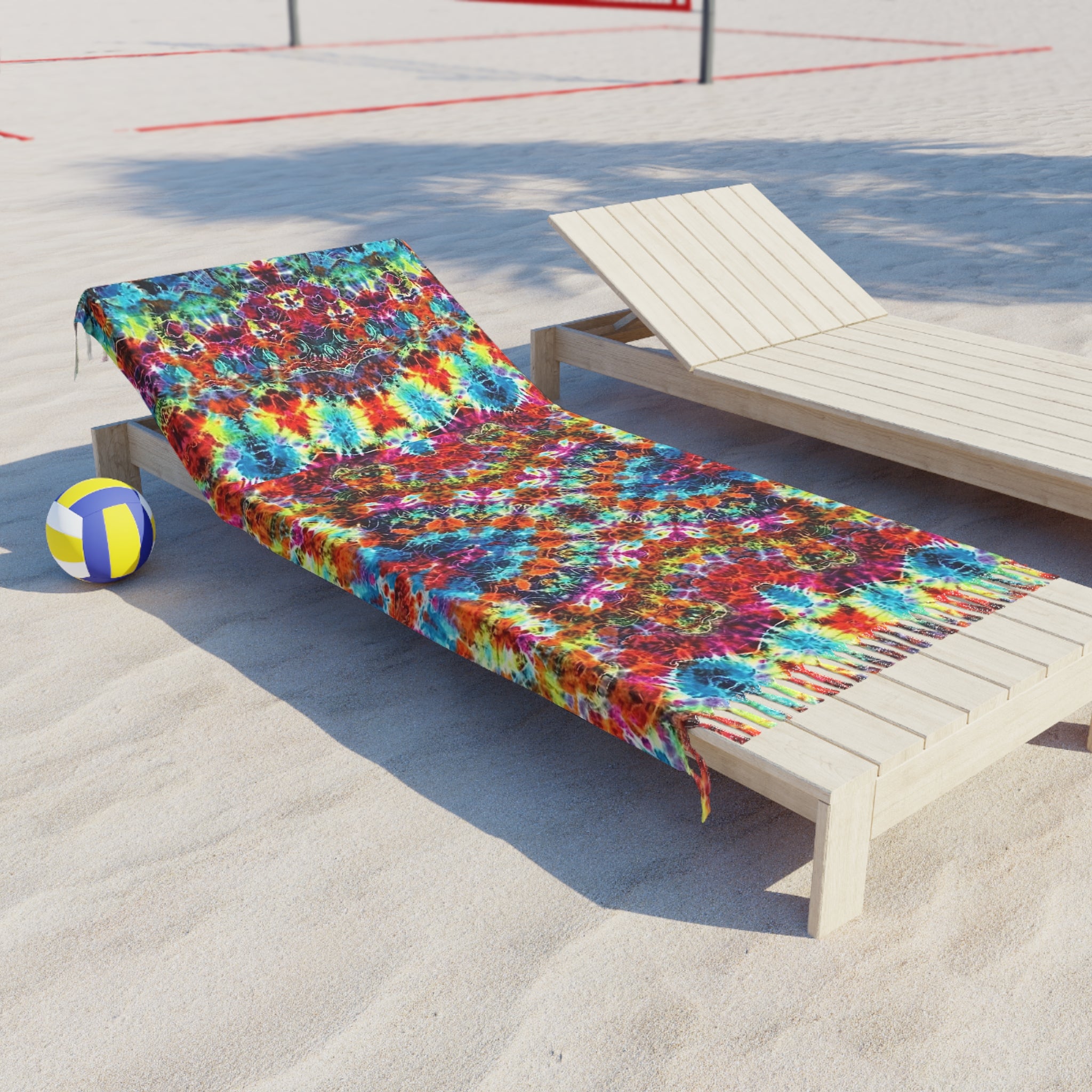 Boho Beach Towel - Vibrant Tie-Dye Pattern, Perfect for Summer, Pool Days, Picnics, Travel, Beach Day Essentials