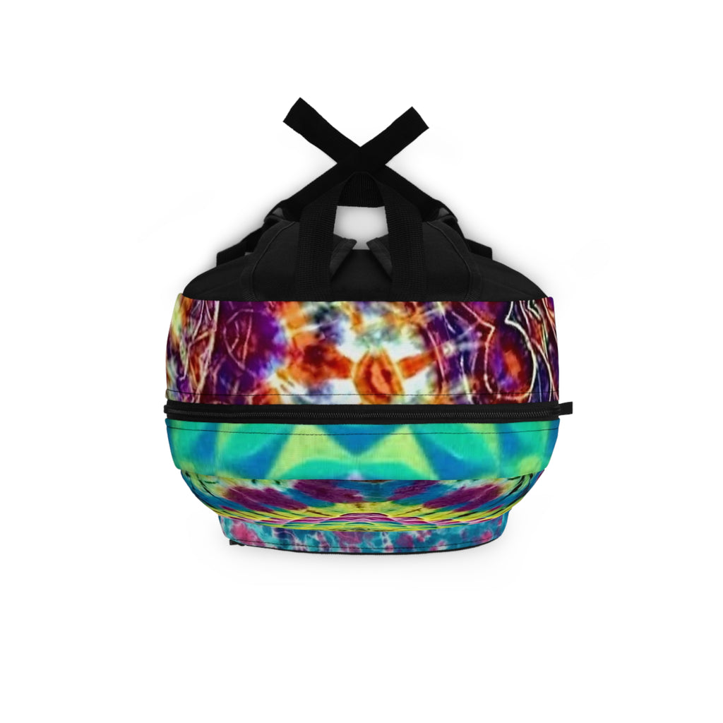 Dark Vibrant Tie-Dye Backpack, Colorful School Bag, Boho Chic Backpack, Festival Gear, Unique Travel Companion