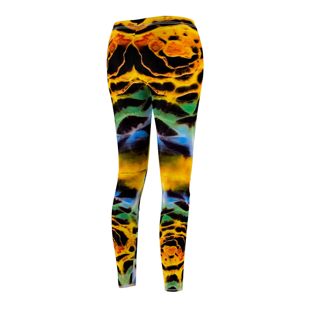 Yellow Plasma Vibrant Tie-Dye Leggings, Colorful Activewear, Yoga Pants, Festival Attire, Workout Leggings, Boho Legging Fashion