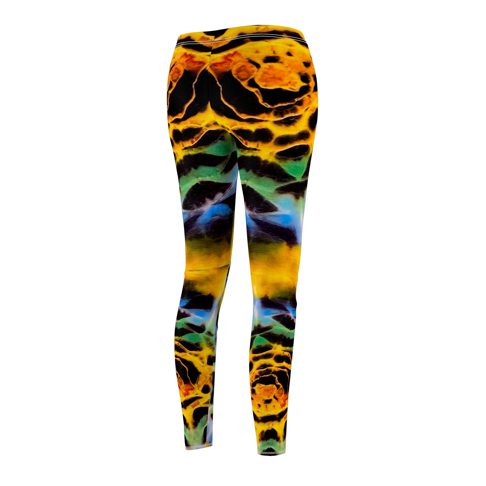 Yellow Plasma Vibrant Tie-Dye Leggings, Colorful Activewear, Yoga Pants, Festival Attire, Workout Leggings, Boho Legging Fashion