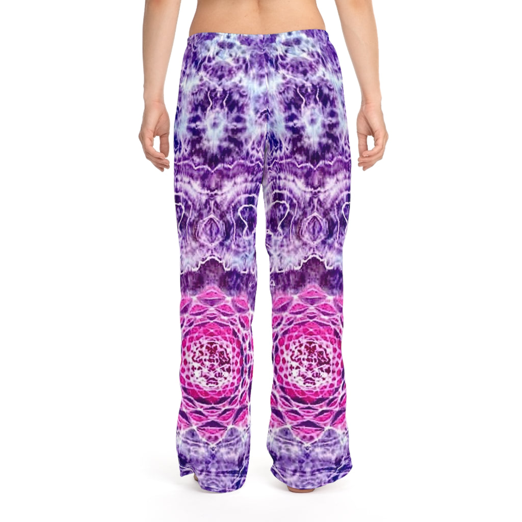Pink Purple Tie Dye Print Boho Lounge Pants