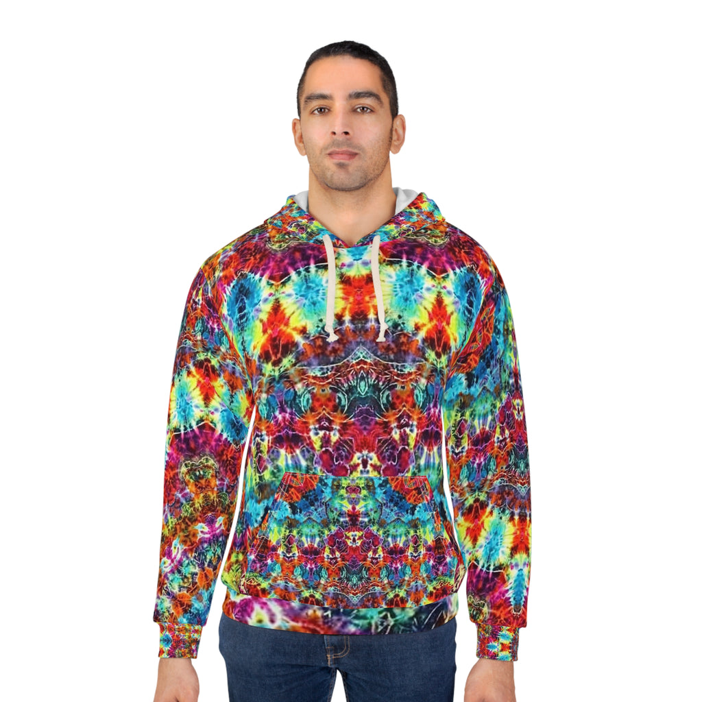 Psychedelic Vibrant Tie-Dye Unisex Pullover Hoodie | Boho Fashion, Cozy Gift, Festival Wear, Colorful Street Style, Everyday Comfort