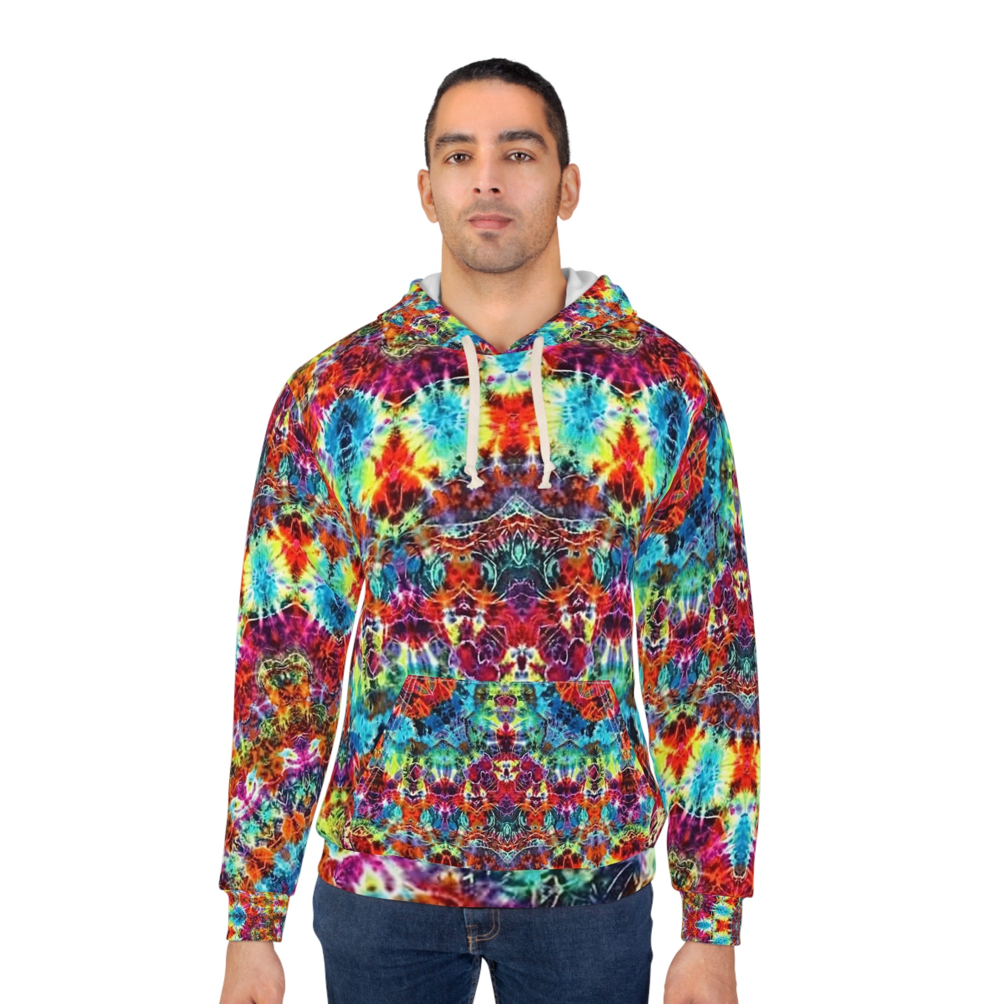 Psychedelic Vibrant Tie-Dye Unisex Pullover Hoodie | Boho Fashion, Cozy Gift, Festival Wear, Colorful Street Style, Everyday Comfort
