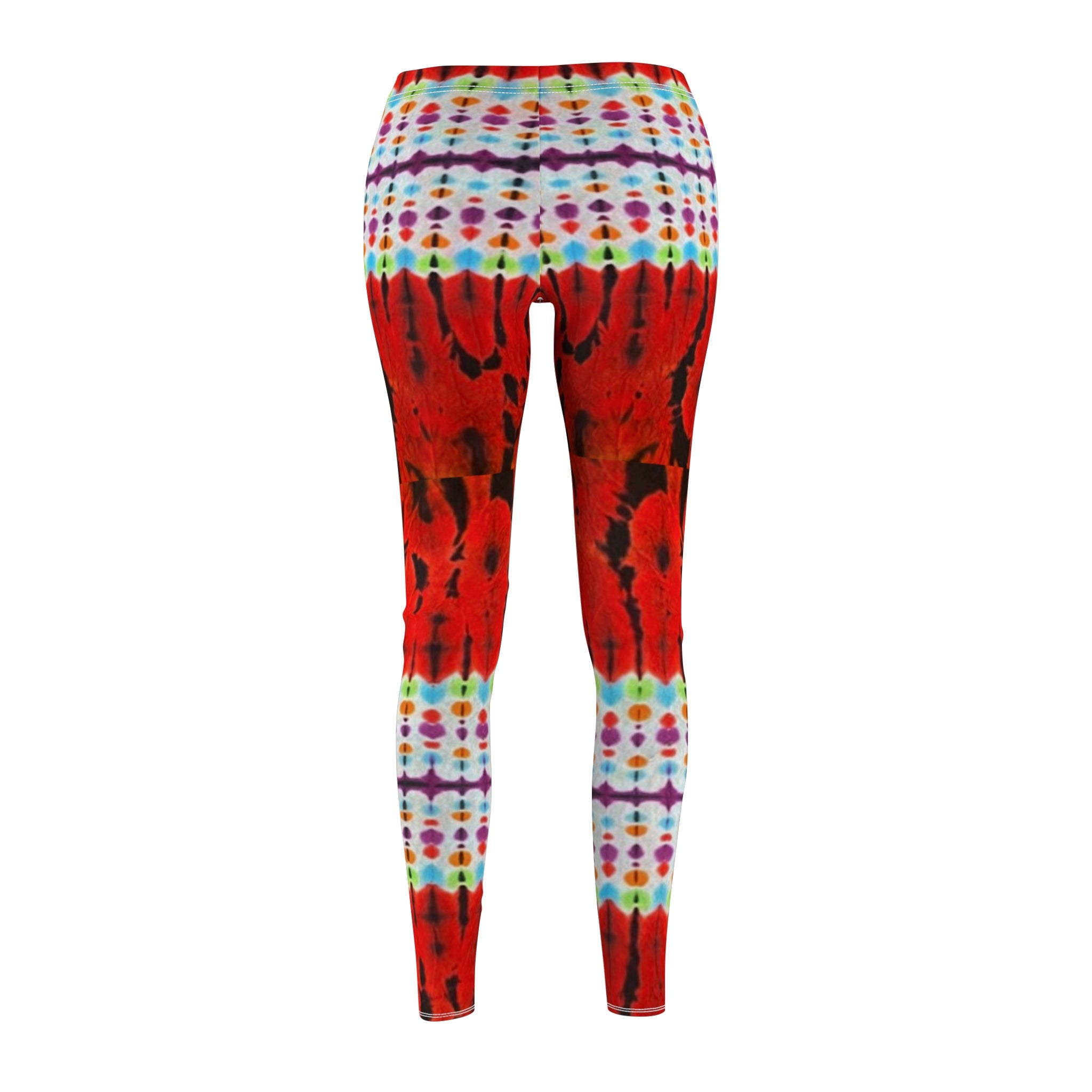 Red Tiger Women's Tie-Dye Casual Leggings, Trendy Activewear, Festival Outfit, Yoga Pants, Bohemian Style, Comfortable Leggings