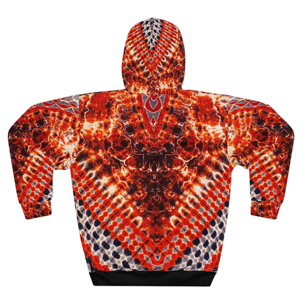 Tie Dye Tribal Flame Hoodie Vibrant Geometric Pattern