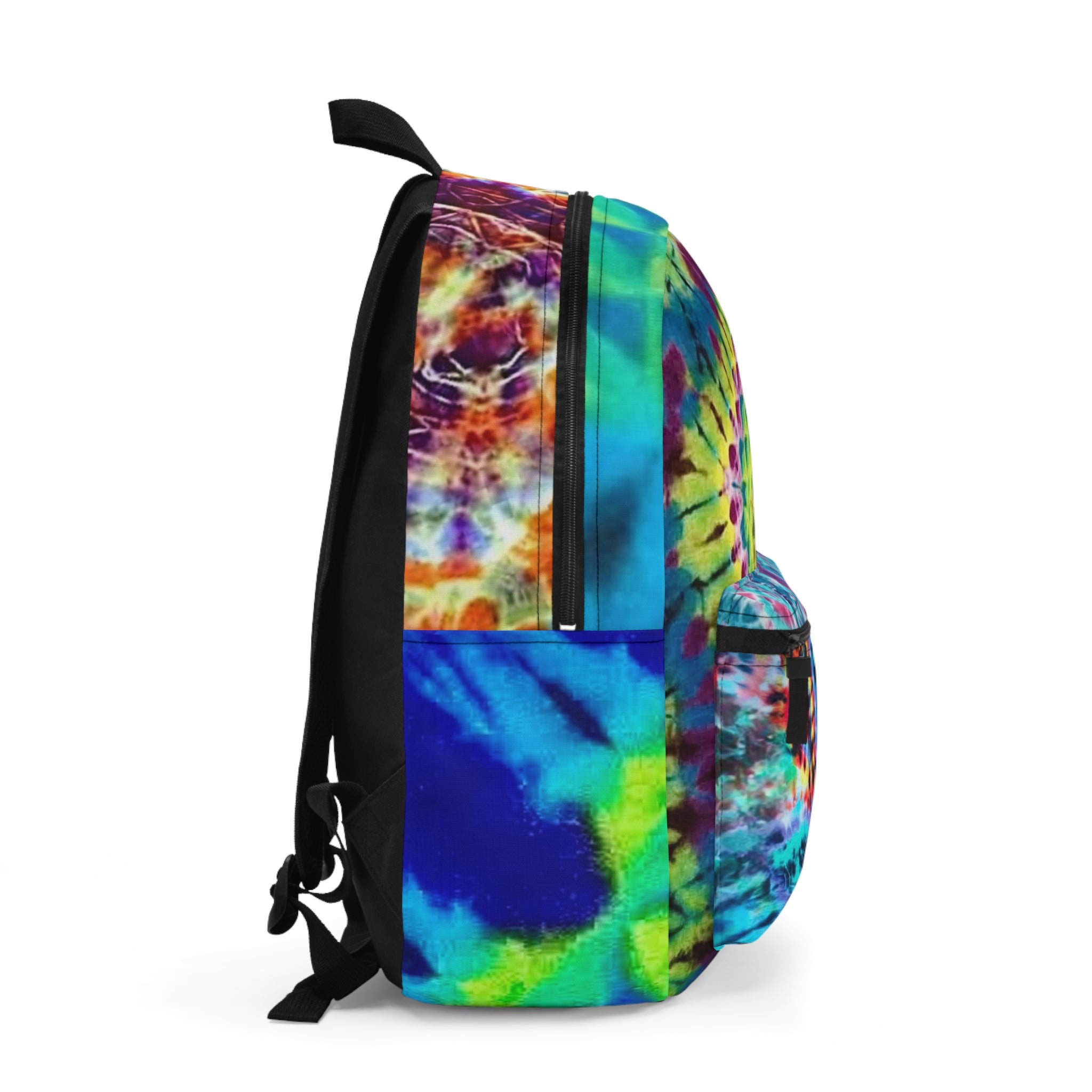 Dark Vibrant Tie-Dye Backpack, Colorful School Bag, Boho Chic Backpack, Festival Gear, Unique Travel Companion