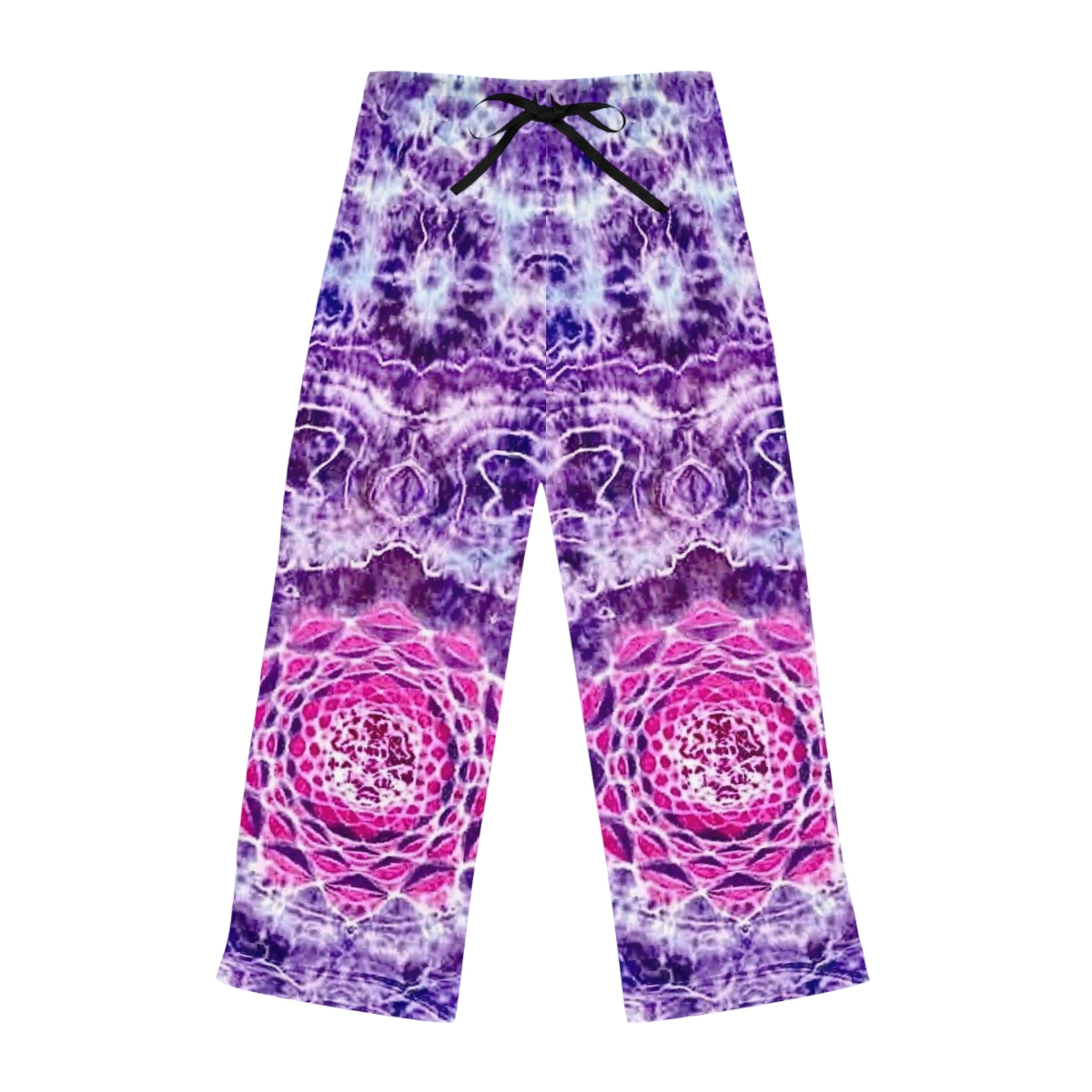 Pink Purple Tie Dye Print Boho Lounge Pants
