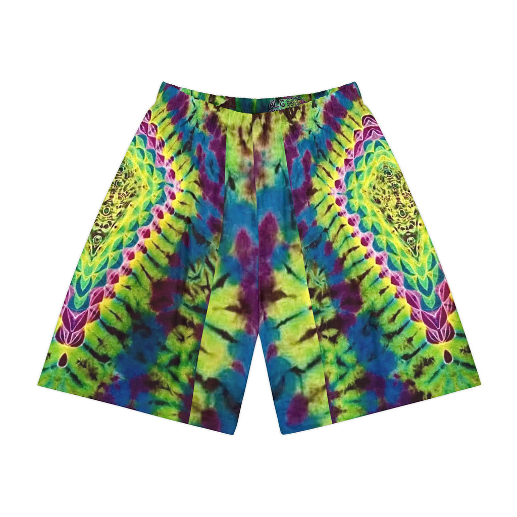 Scale and Gem Mens Sports Shorts, Green Yellow Blue Purple Lounge Shorts