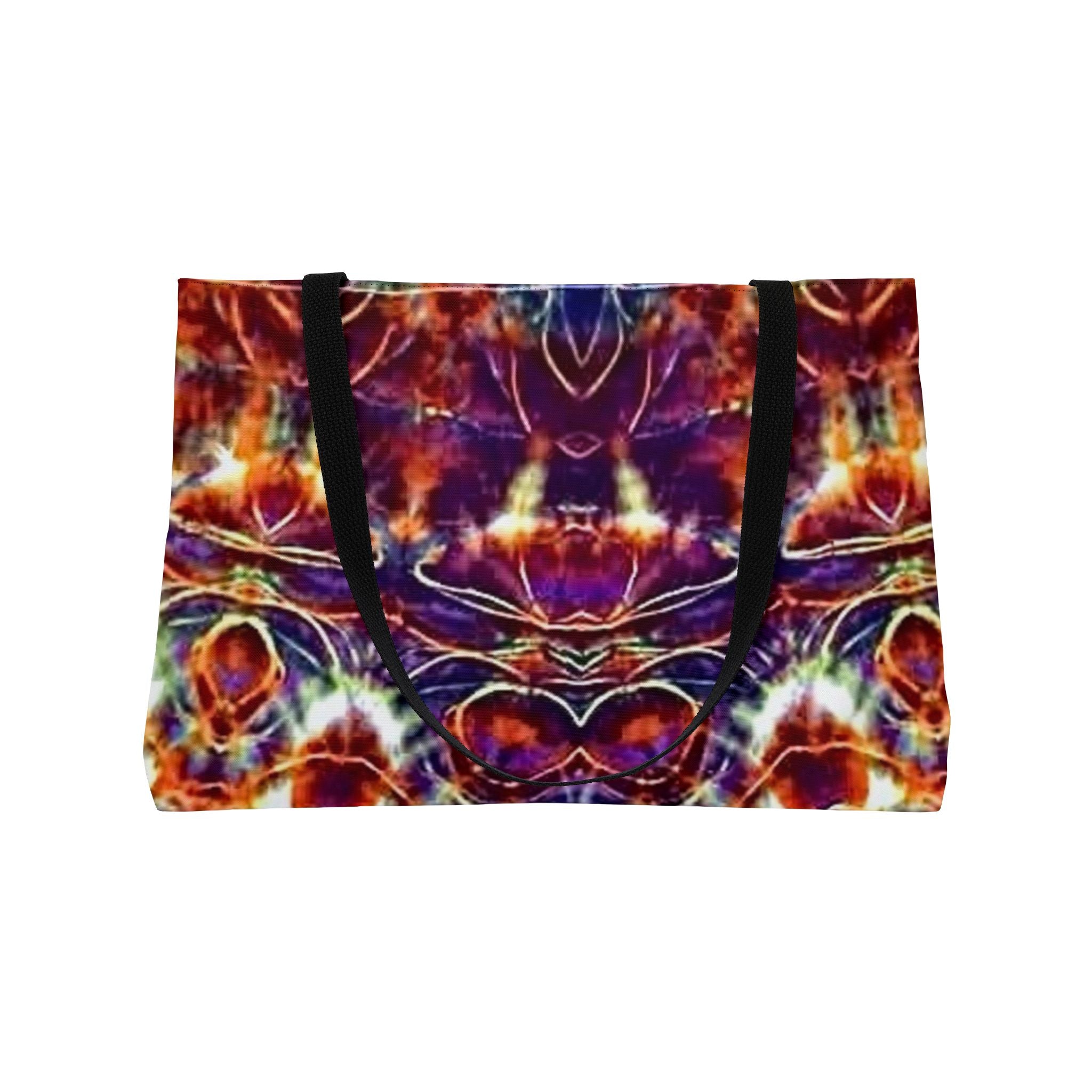 Fire Vibrant Tie-Dye Weekender Tote Bag | Boho Style, Travel Companion, Beach Bag, Festival Essential, Unique Gift