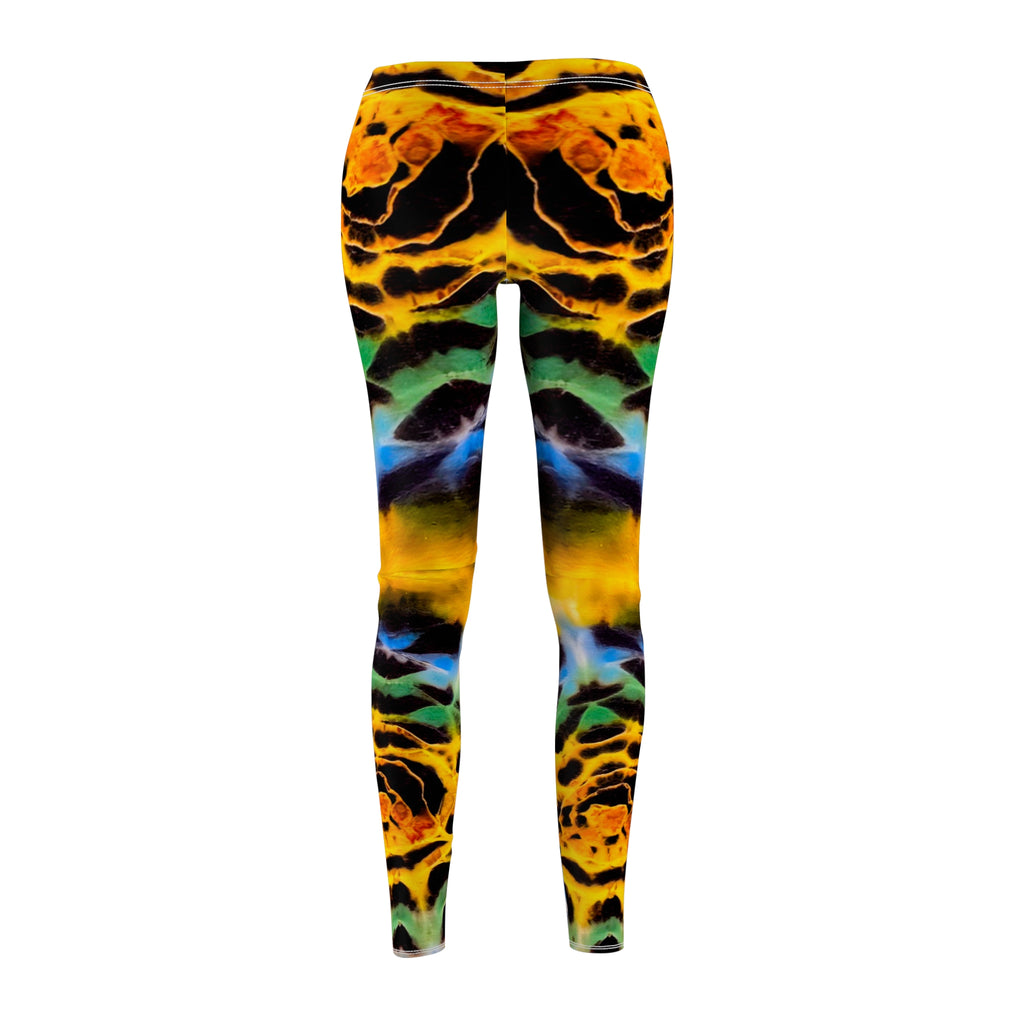 Yellow Plasma Vibrant Tie-Dye Leggings, Colorful Activewear, Yoga Pants, Festival Attire, Workout Leggings, Boho Legging Fashion