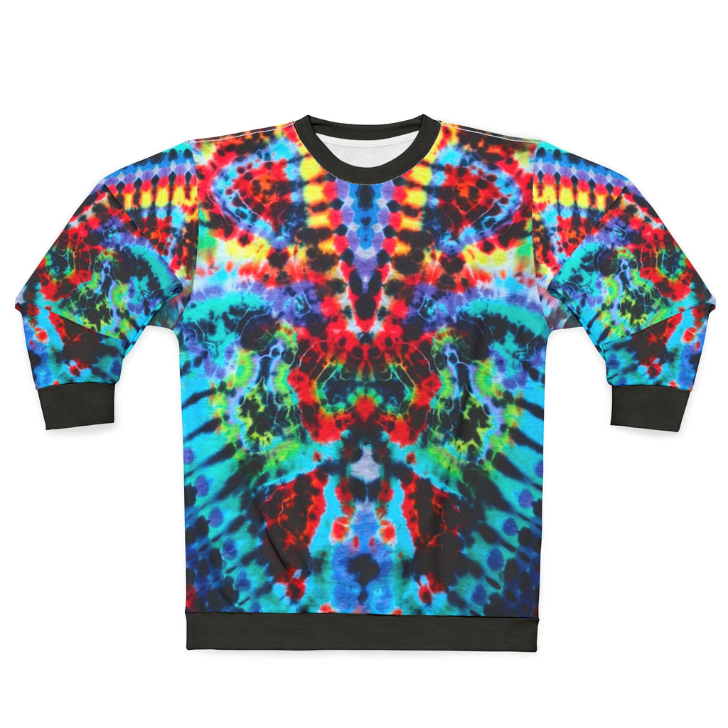 Dragon Vibrant Tie-Dye Unisex Sweatshirt - Colorful AOP Apparel for Festivals, Casual Wear, Gift Ideas, Bohemian Style, Retro Fashion