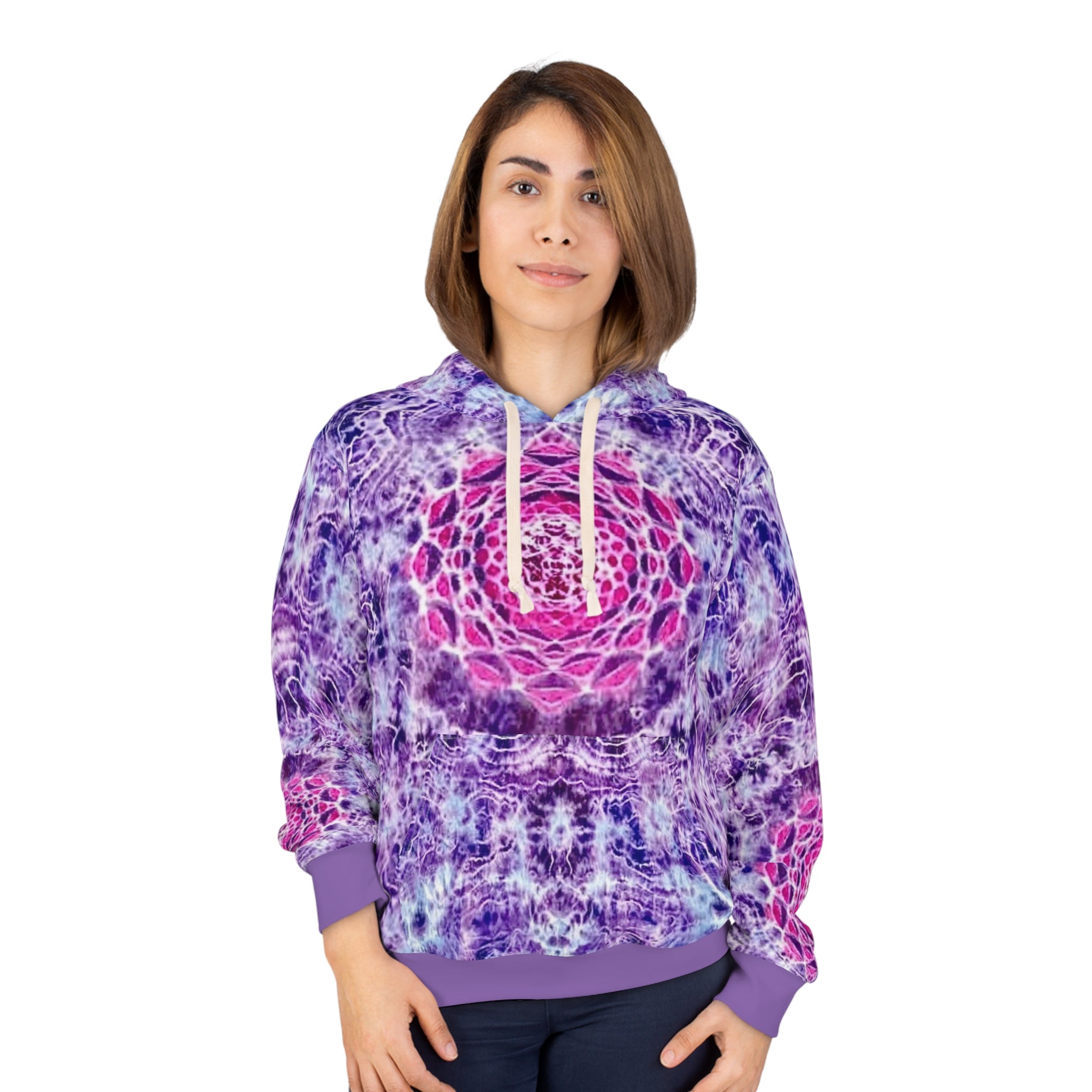 Purple Pink Mandala Hoodie | Kaleidoscope All-Over Print