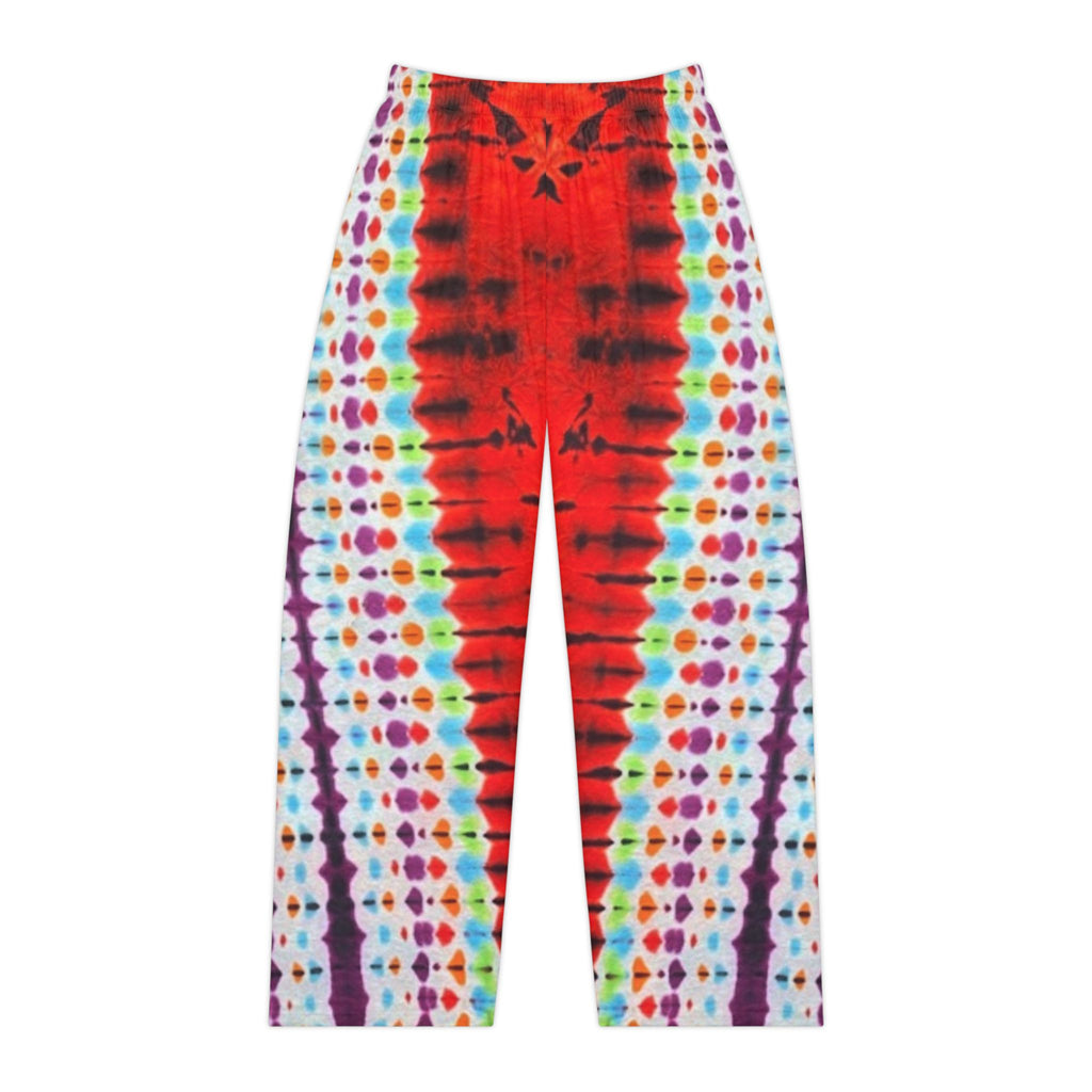 Red Tiger Tie Dye Print Lounge Pants, Tie Dye Pants, Festival Clothing, Loud Expressions