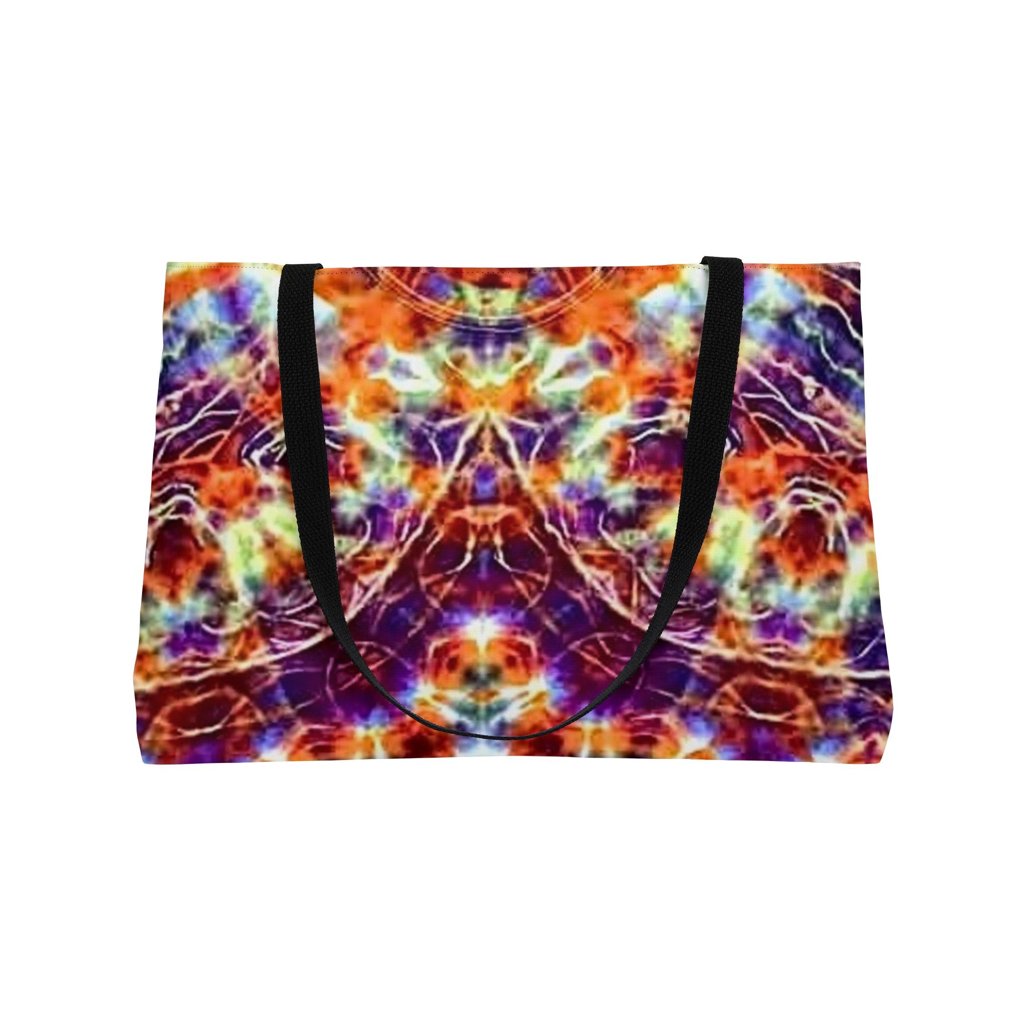 Fire Vibrant Tie-Dye Weekender Tote Bag | Boho Style, Travel Companion, Beach Bag, Festival Essential, Unique Gift