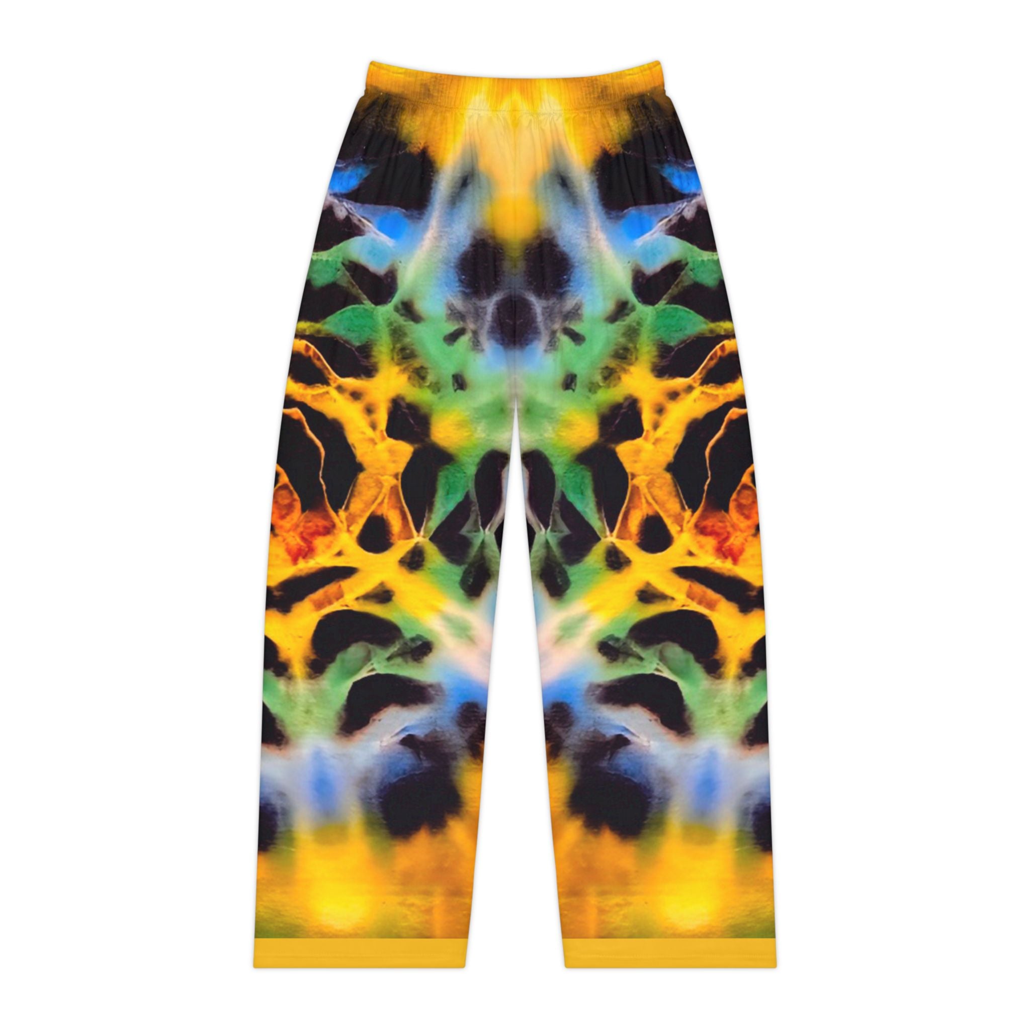 Unisex Tie Dye Pattern Pajama Pants | Colorful Symmetrical Lounge Bottoms