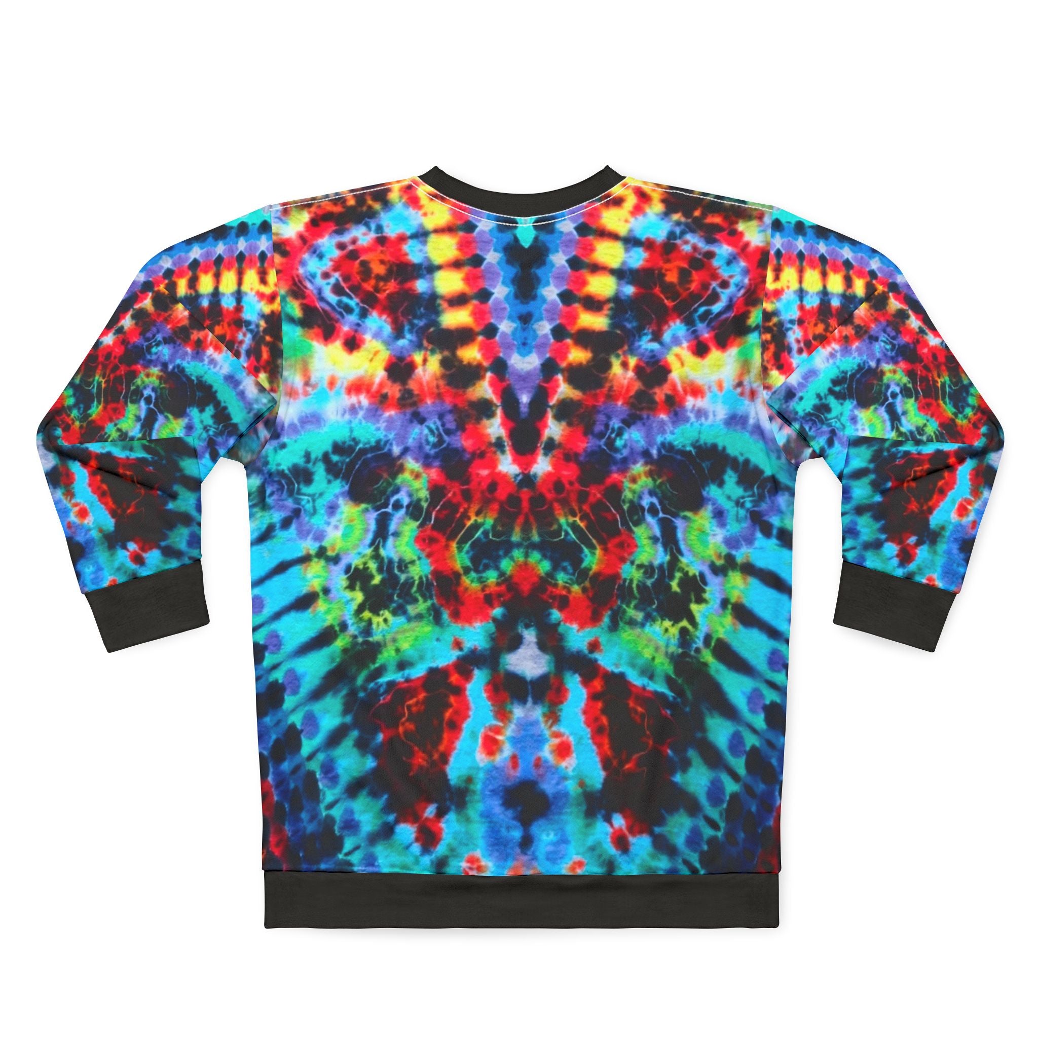 Dragon Vibrant Tie-Dye Unisex Sweatshirt - Colorful AOP Apparel for Festivals, Casual Wear, Gift Ideas, Bohemian Style, Retro Fashion