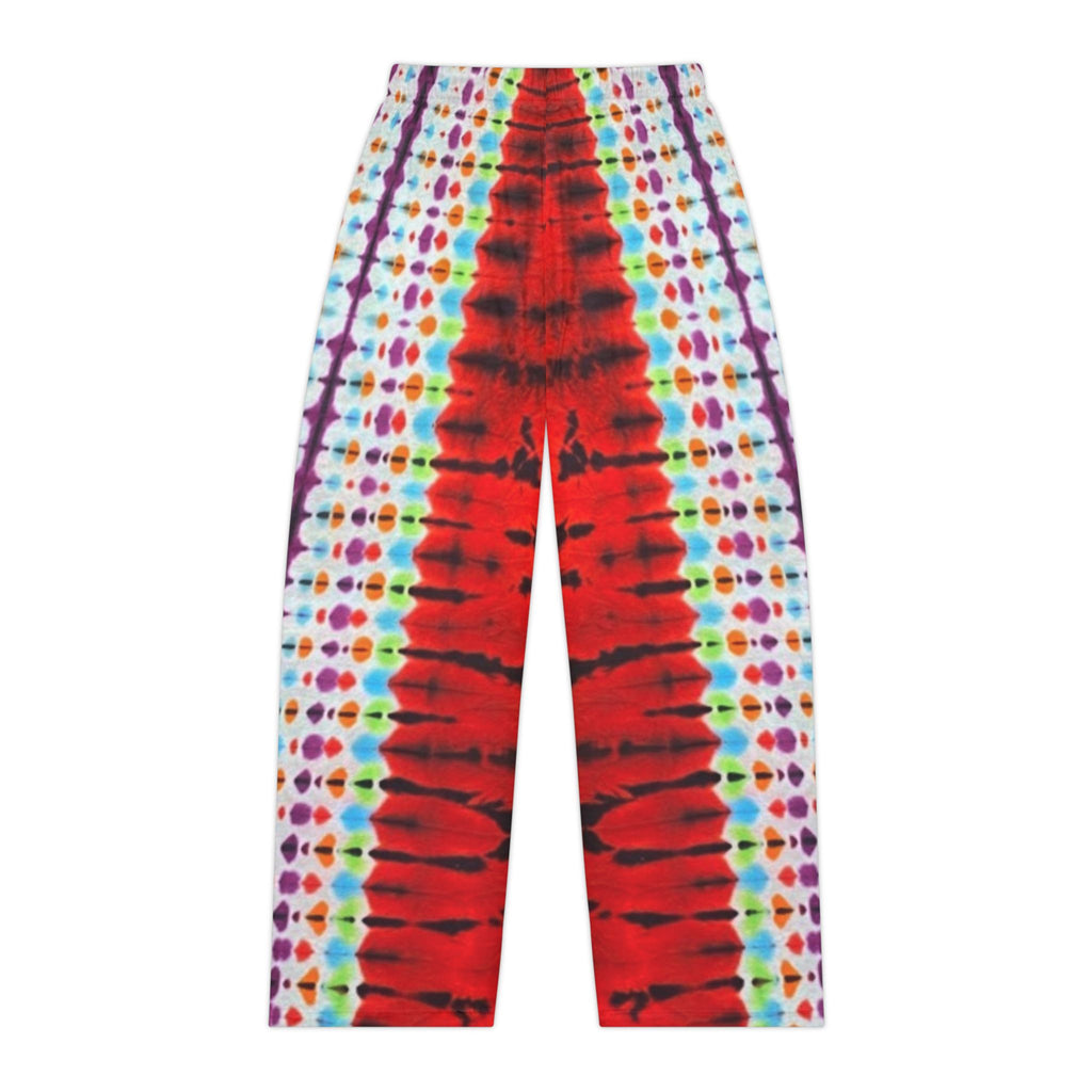 Red Tiger Tie Dye Print Lounge Pants, Tie Dye Pants, Festival Clothing, Loud Expressions
