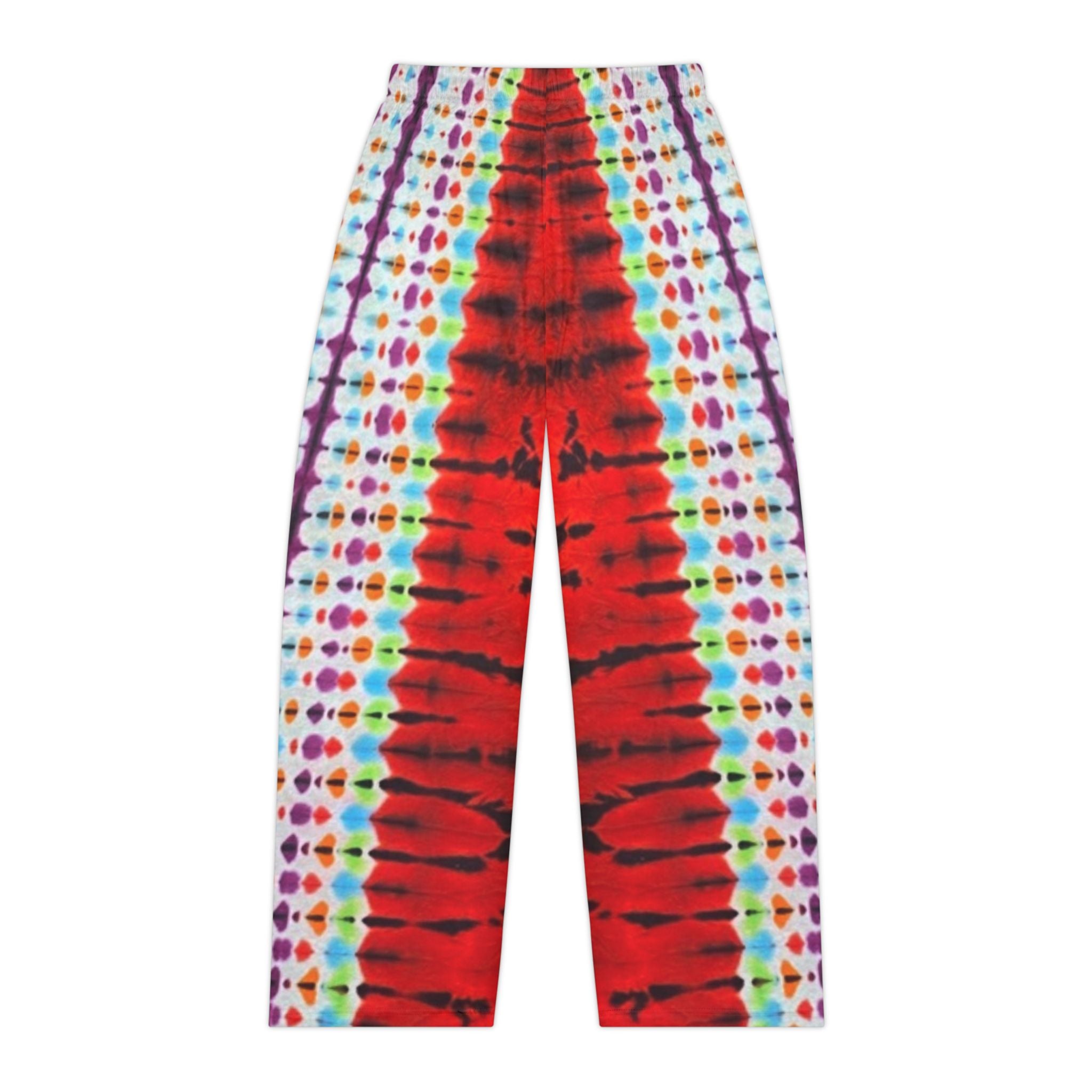 Red Tiger Tie Dye Print Lounge Pants, Tie Dye Pants, Festival Clothing, Loud Expressions