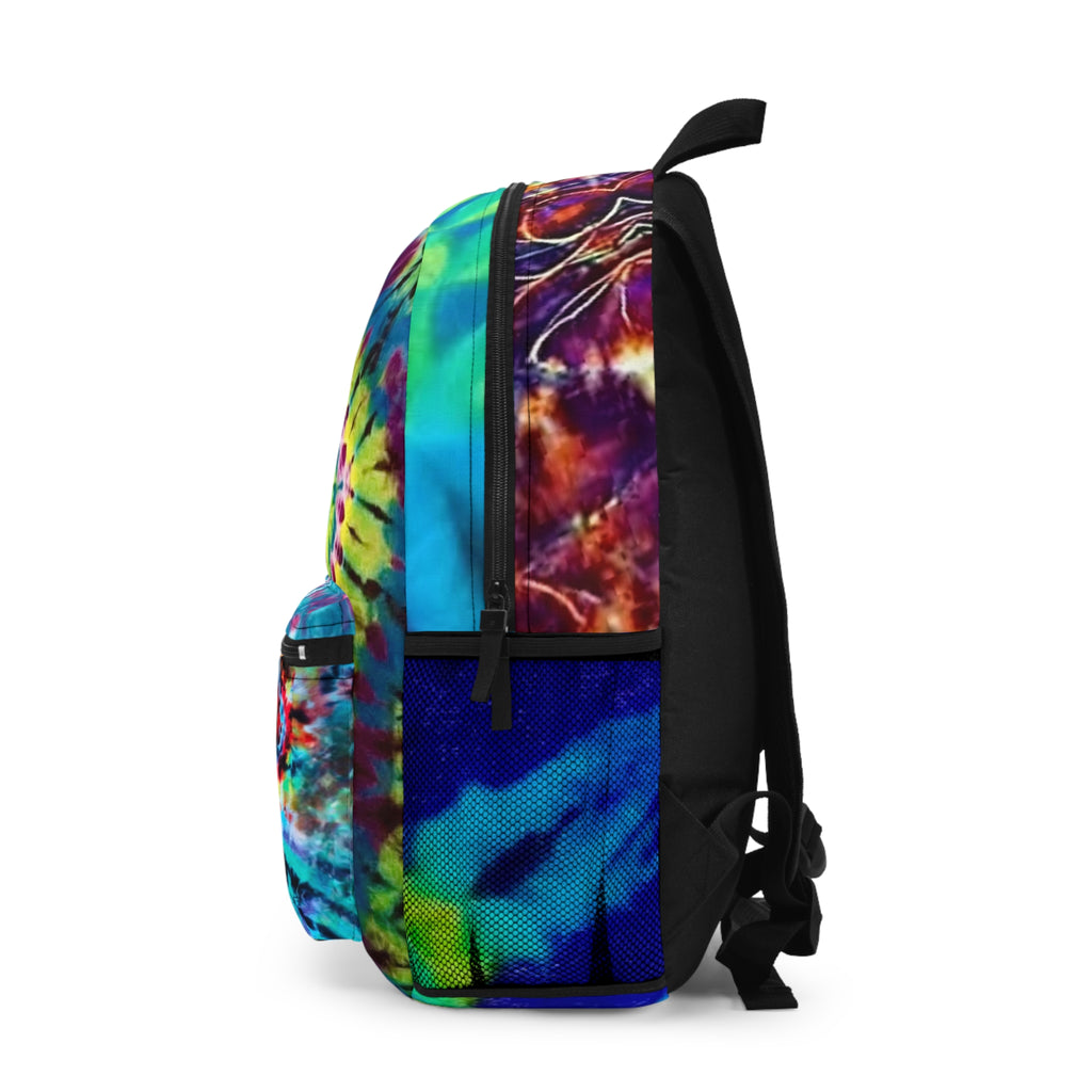 Dark Vibrant Tie-Dye Backpack, Colorful School Bag, Boho Chic Backpack, Festival Gear, Unique Travel Companion