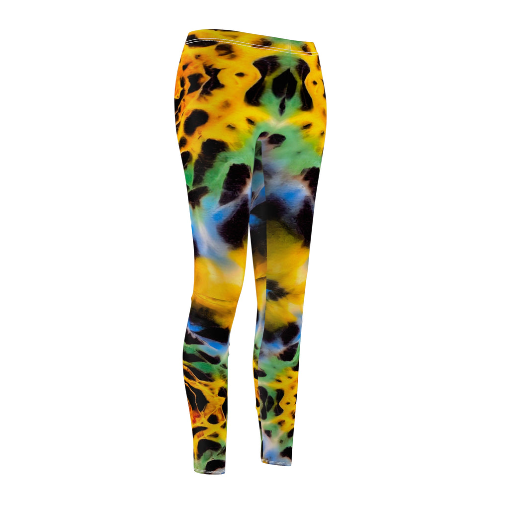Yellow Plasma Vibrant Tie-Dye Leggings, Colorful Activewear, Yoga Pants, Festival Attire, Workout Leggings, Boho Legging Fashion