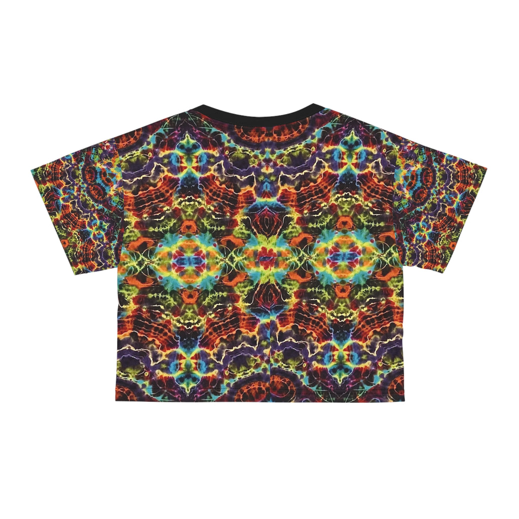 Psychedelic Kaleidoscope Crop Tee | Colorful Abstract Pattern