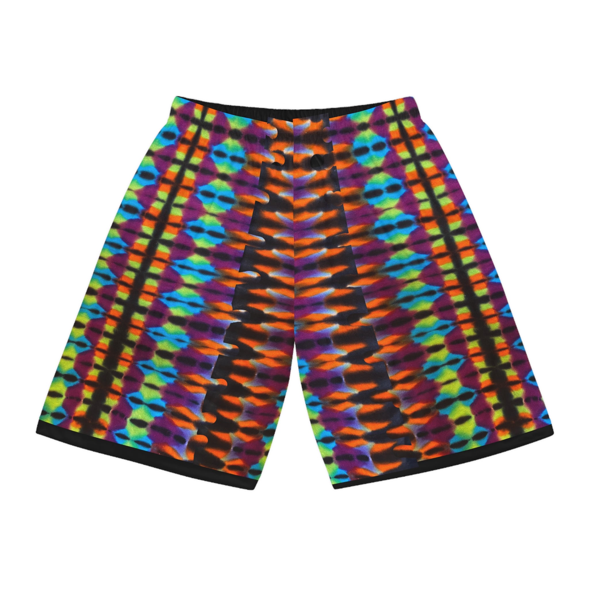 Ninja Turtle Tie-Dye Basketball Shorts, Colorful Athletic Wear for Summer, Perfect for Sports, Festivals, Lounging