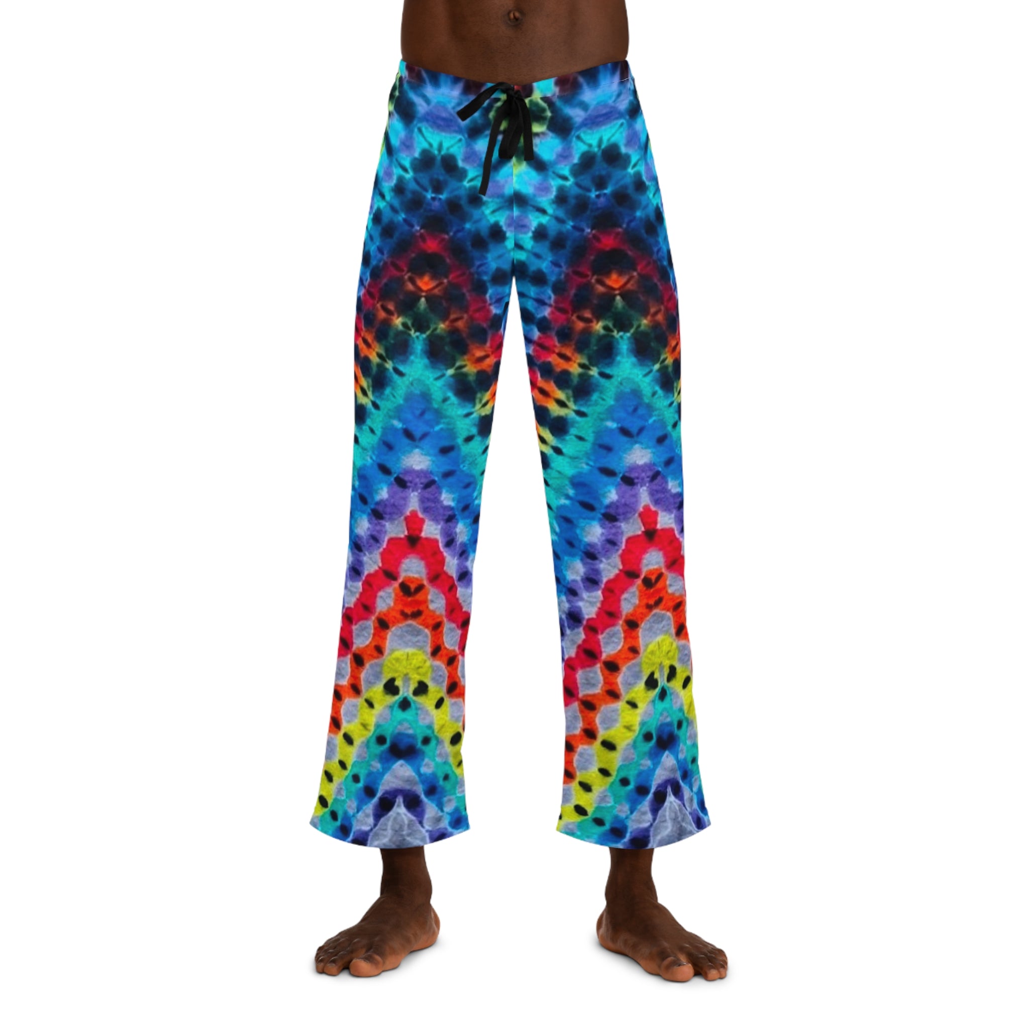 Vibrant Rainbow Tie Dye Print Pants, Relaxed Flow Wear, Festival Outfit, Gift, Comfort, Summer Chill Wear
