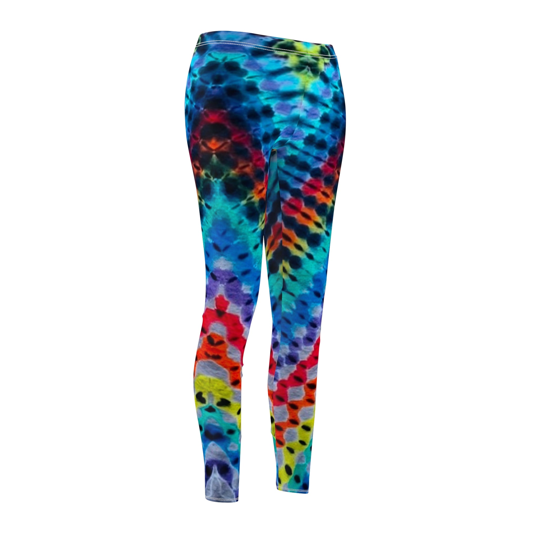 Vibrant Rainbow Casual Leggings, Every Day Wear, Festival Clothing, Tie Dye Leggings, Tie Dye Print Pants
