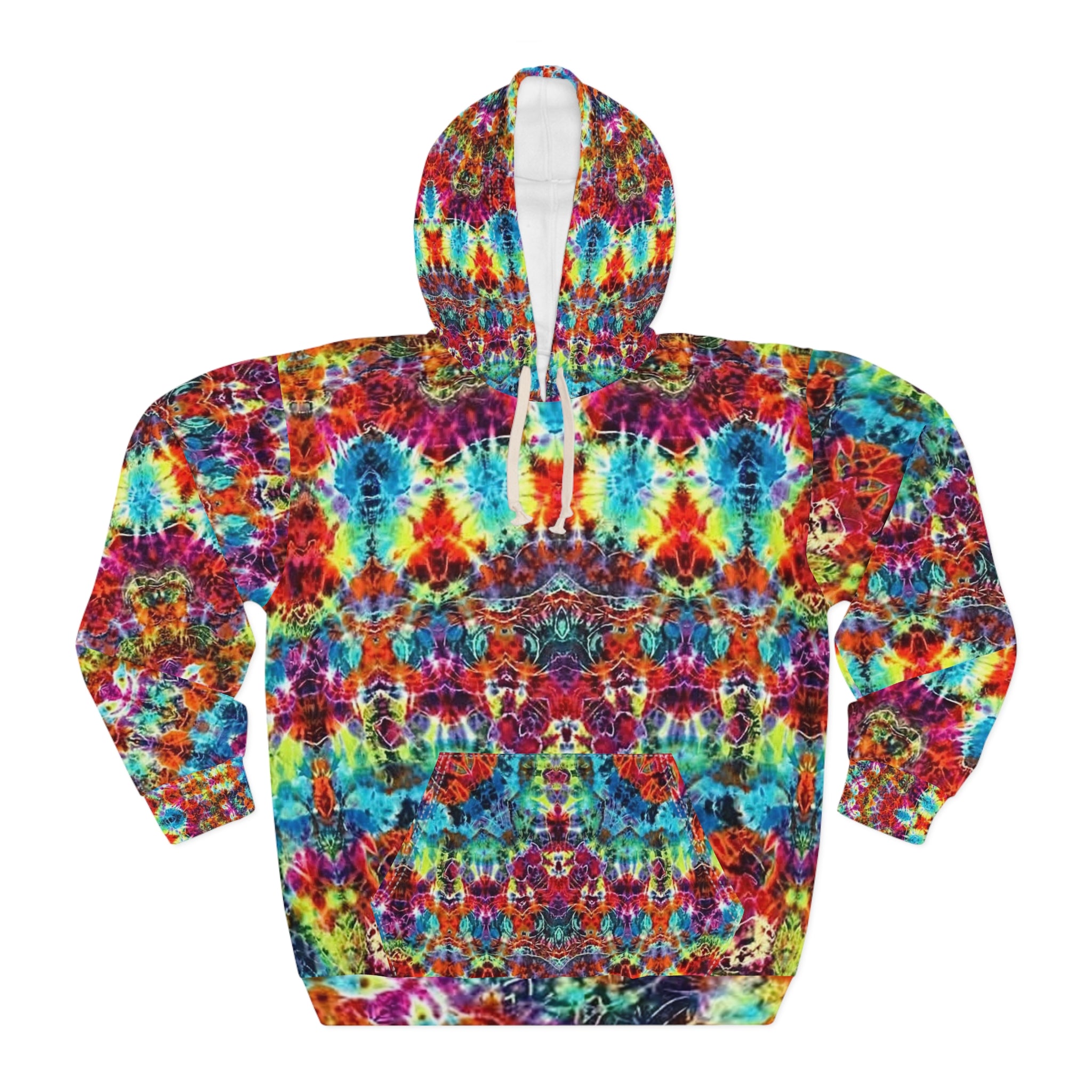 Psychedelic Vibrant Tie-Dye Unisex Pullover Hoodie | Boho Fashion, Cozy Gift, Festival Wear, Colorful Street Style, Everyday Comfort