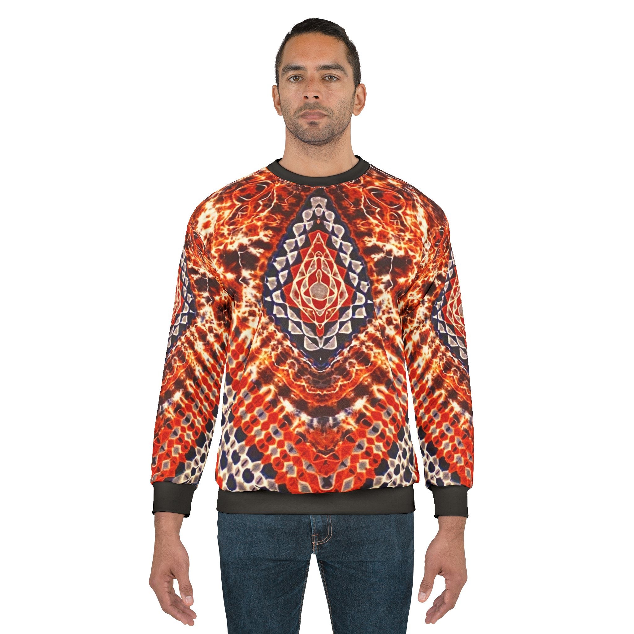 Bohemian Pattern Unisex Sweatshirt, Cozy Fashion for All, Vibrant Sweatshirt, Unique Gifts, Festival Wear, Trendy Layering