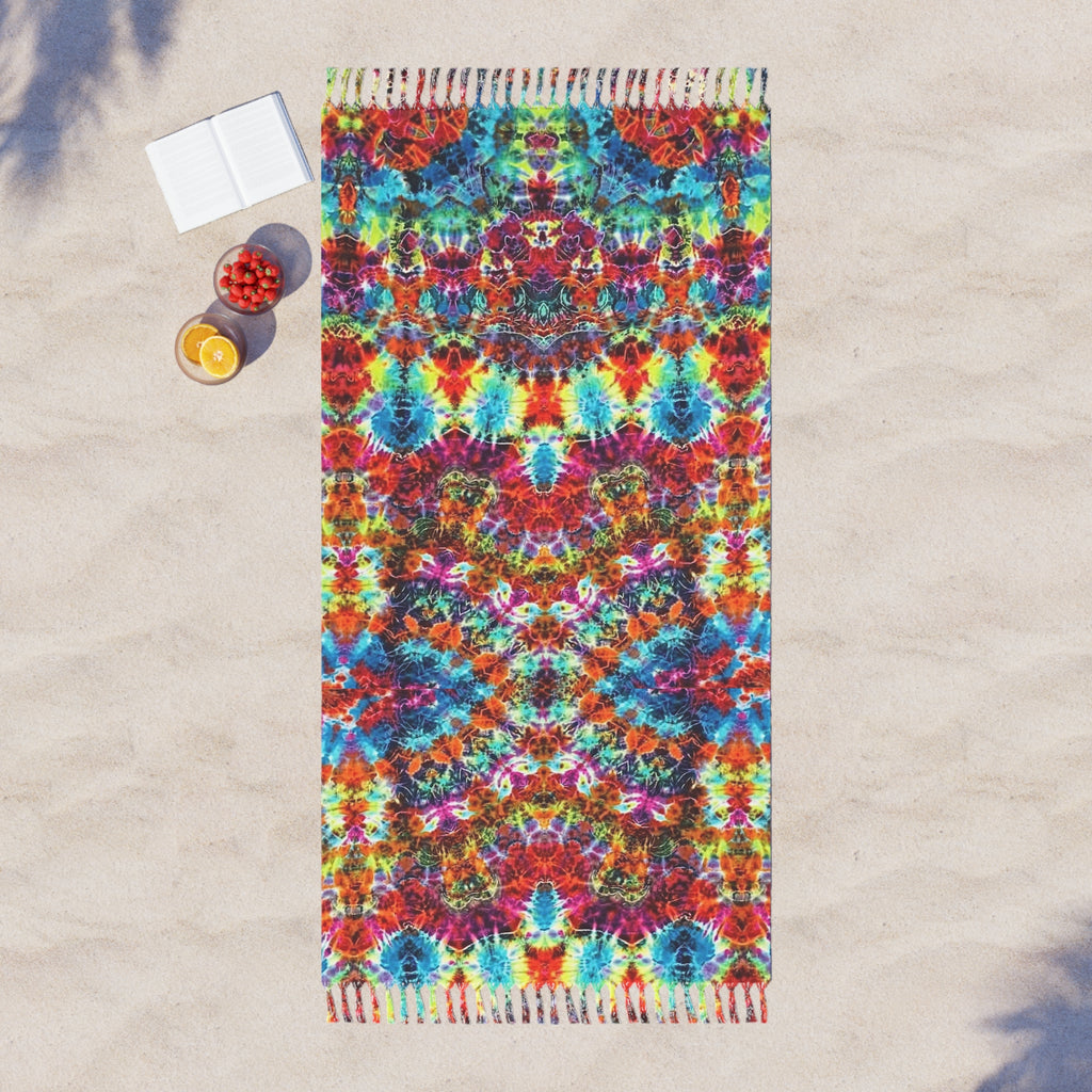 Boho Beach Towel - Vibrant Tie-Dye Pattern, Perfect for Summer, Pool Days, Picnics, Travel, Beach Day Essentials